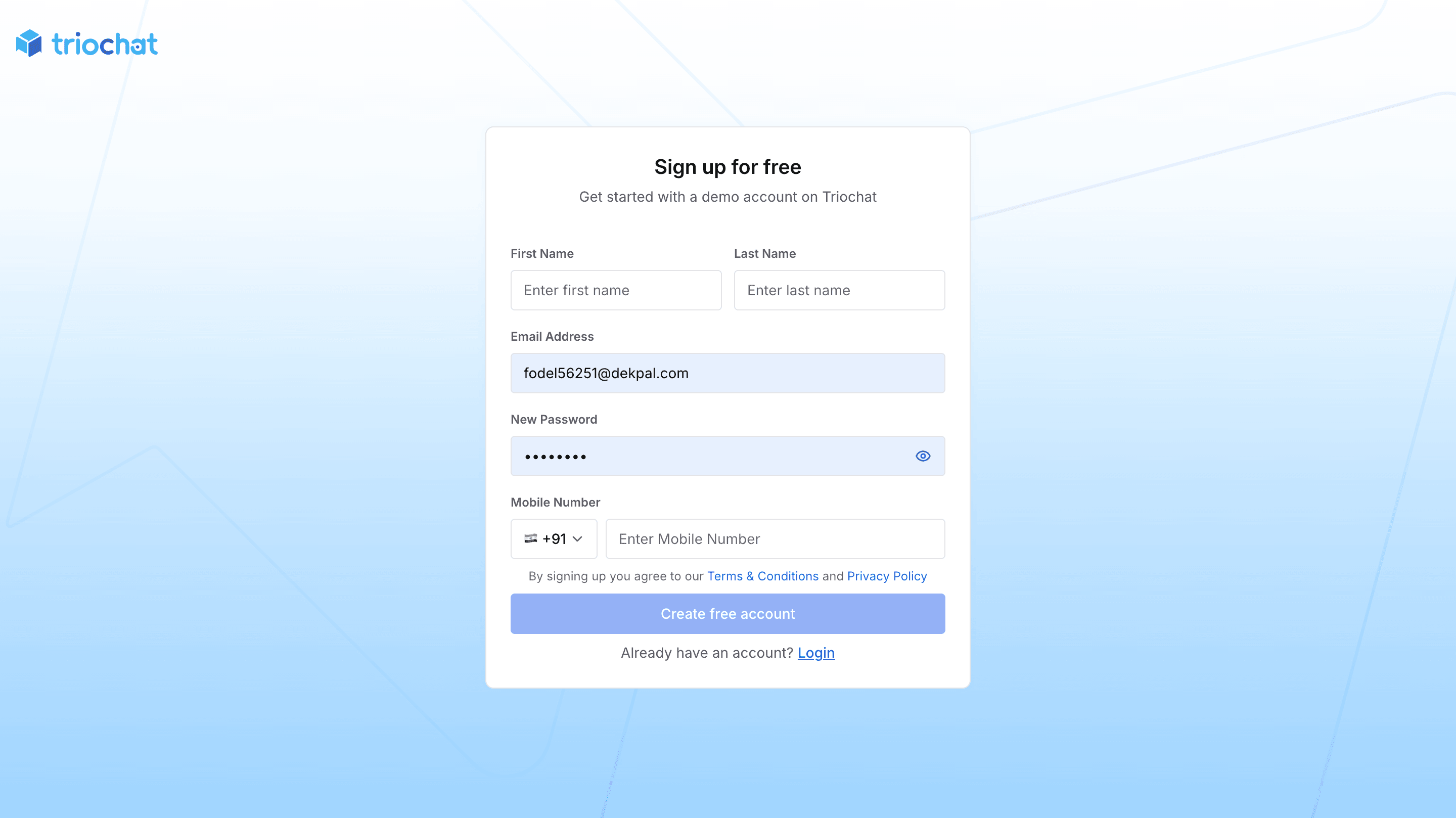 Login and registration flow