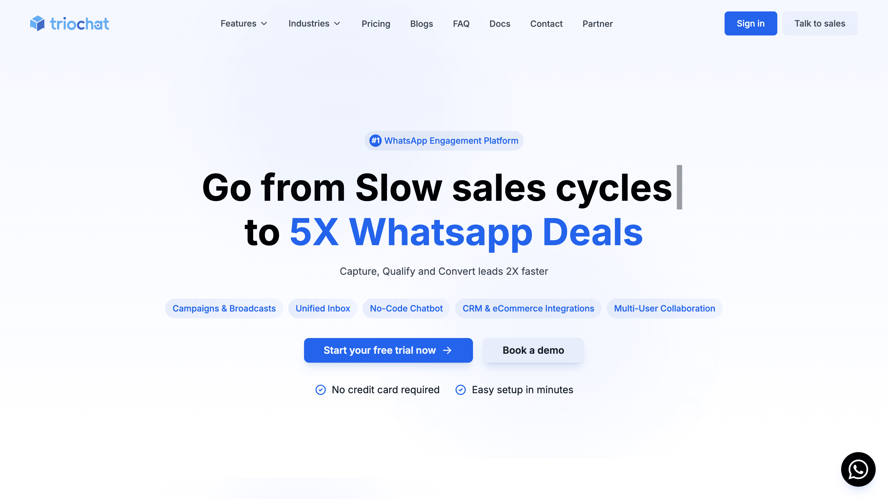 Landing page with features and pricing